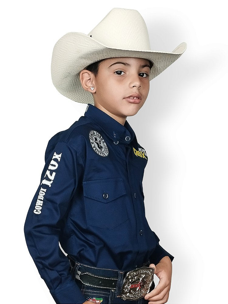Camisão Country Infantil Manga Comprida Algodão Cowboy 120x