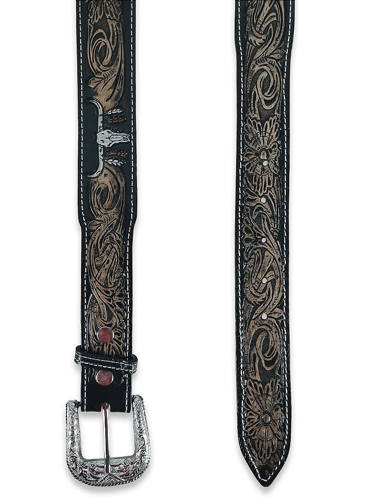 Cinto Country Rodeio Americado Preto Marrom Agro Long Horn