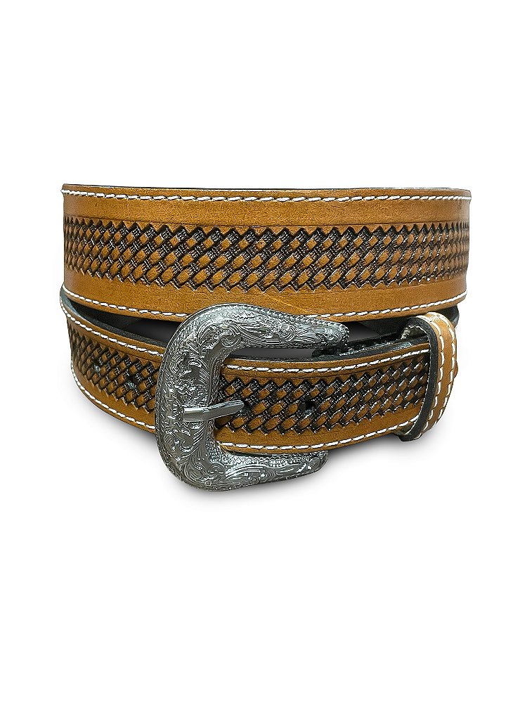 Cinto Country Infantil Cowboy Couro Long Horn Rodeio Agro