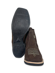 Botina Country Masculina Couro Trabalho Cano Baixo Confort