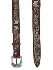 Cinto Country Vaqueiro Couro Cavalgada Top Preto Marrom Mula