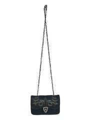 Bolsa Feminina Jeans Pequena Ombro Country Bordada Rodeio