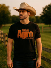Camiseta Tx Moda Country Preta Agro Rodeio Manga Curta