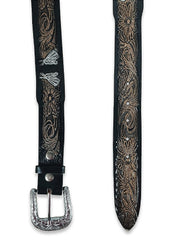 Cinto Country Vaqueiro Couro Cavalgada Top Preto Marrom Mula