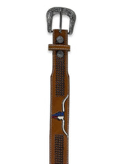 Cinto Country Infantil Cowboy Couro Long Horn Rodeio Agro