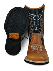 Bota Infantil Masculina Cowboy Couro Bico Redondo Jolimar