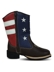 Bota Infantil Masculina Cowboy Couro Bico Redondo Jolimar