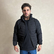 Jaqueta Casaco Masculino Blusa Puffer Inverno Zíper Preto