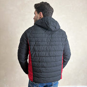 Jaqueta Puffer Bobojaco Capuz Removível Blusa De Frio Preto