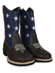 Bota Cano Alto Infantil Texana Couro Bico Redondo Jolimar