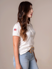 Camiseta Texas Farm Polo Feminina Original Premium Branca