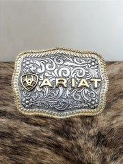 Fivela Ariat Country 11cm Western Premium Prata e Dourado