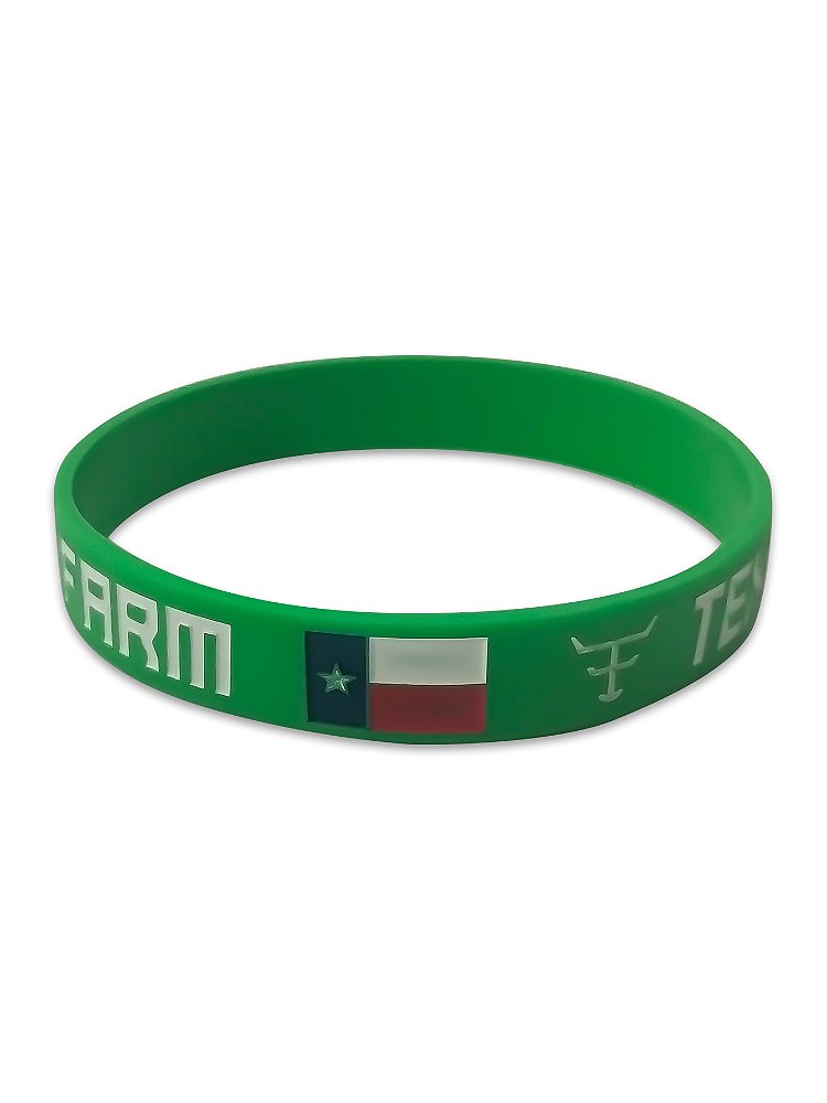 Pulseira Country Texas Farm Silicone Original Verde Claro