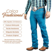 Calça Jeans Masculina Tradicional Reforçada Trabalho Boiadeiros