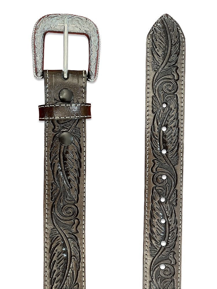 Cinto Country Rodeio Texano Marrom Claro Escuro Pena Fosca