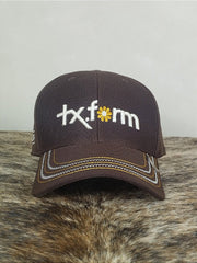 Boné Country Texas Farm Feminino Original Aba Curva Café