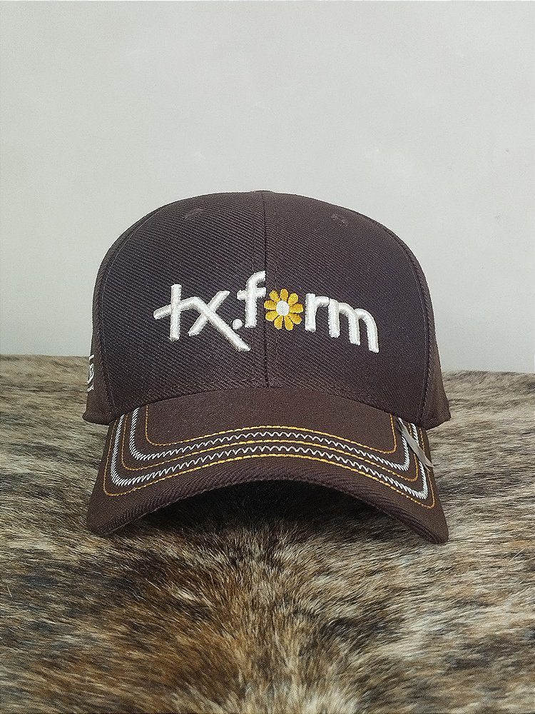 Boné Country Texas Farm Feminino Original Aba Curva Café