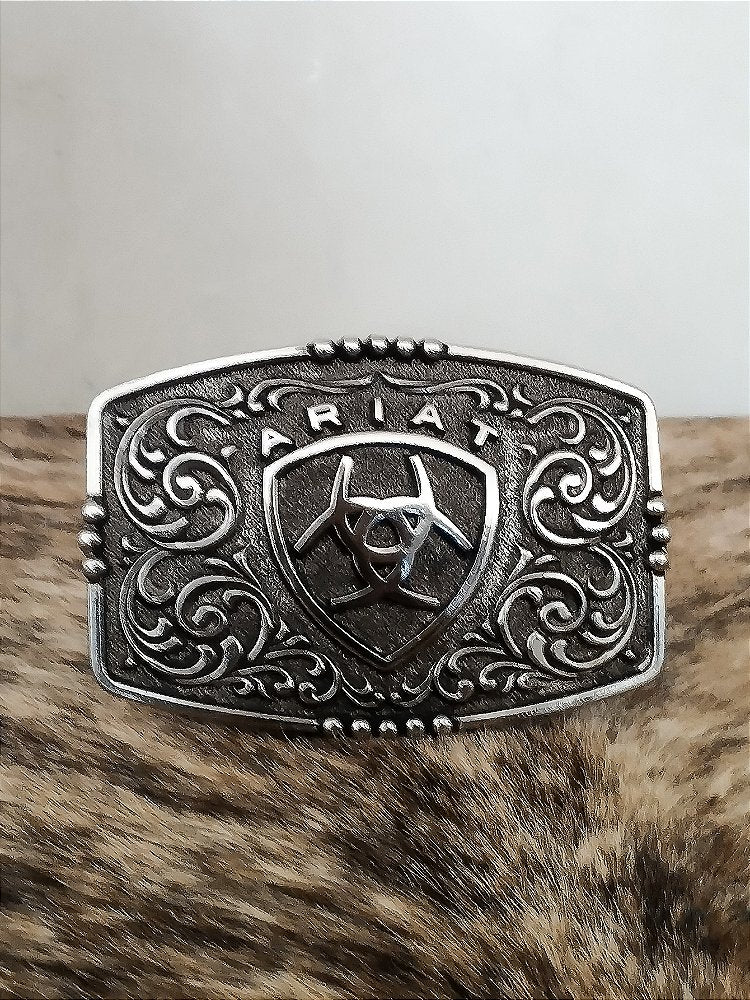 Fivela Ariat Country 11cm Western Premium Quadrada Logo