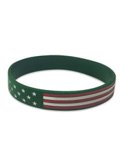 Pulseira Country Texas Farm Silicone Original Verde e Branco