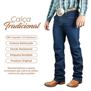 Calça Jeans Masculina Tradicional Reforçada Trabalho Boiadeiros