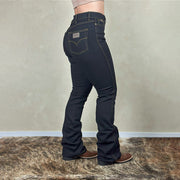 Calça Jeans Feminina Flare Bootcut Cintura Alta Lycra Pura Raça