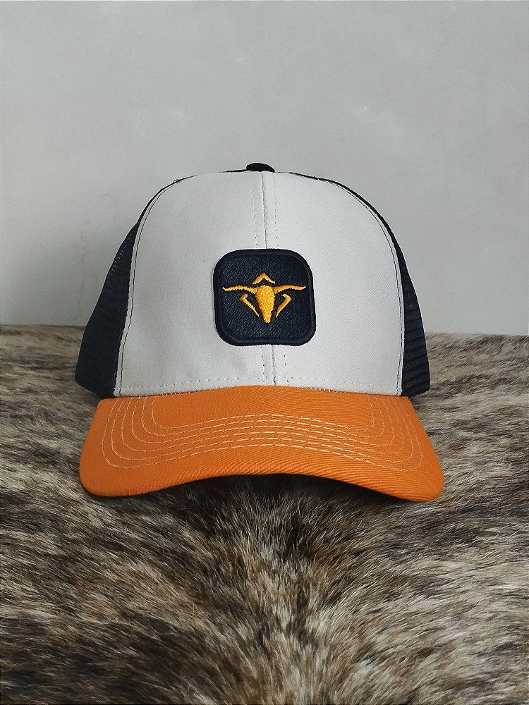 Boné Country Telinha Aba Curva Texanos Texas Trucker Laranja