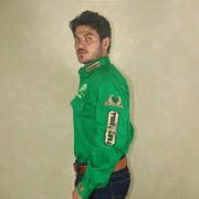 Camisa Country Masculina Bordada Manga Longa Cowboy Green Radade