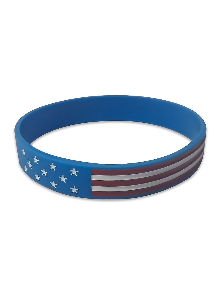 Pulseira Country Texas Farm Silicone Original Azul e Branco