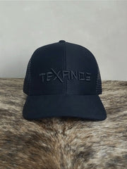 Boné Country Telinha Aba Torta Texanos Farm Texas Preto