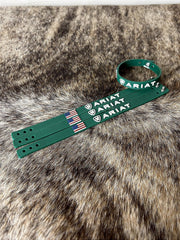 Pulseira Country Silicone Ariat Verde Western Rodeio Cowboy