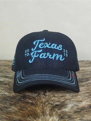 Boné Country Texas Farm Feminino Original Aba Curva Preto
