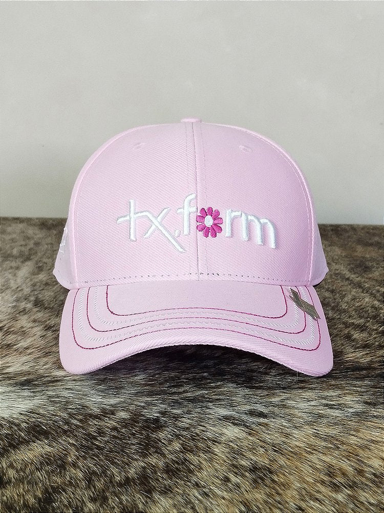 Boné Country Texas Farm Feminino Original Rosa Claro Flor