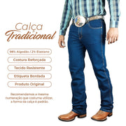 Calça Jeans Tradicional Lisa Farm Homem Com Lycra Os Boiadeiros