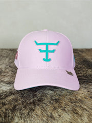 Boné Country Texas Farm Feminino Original Rosa Claro Logo
