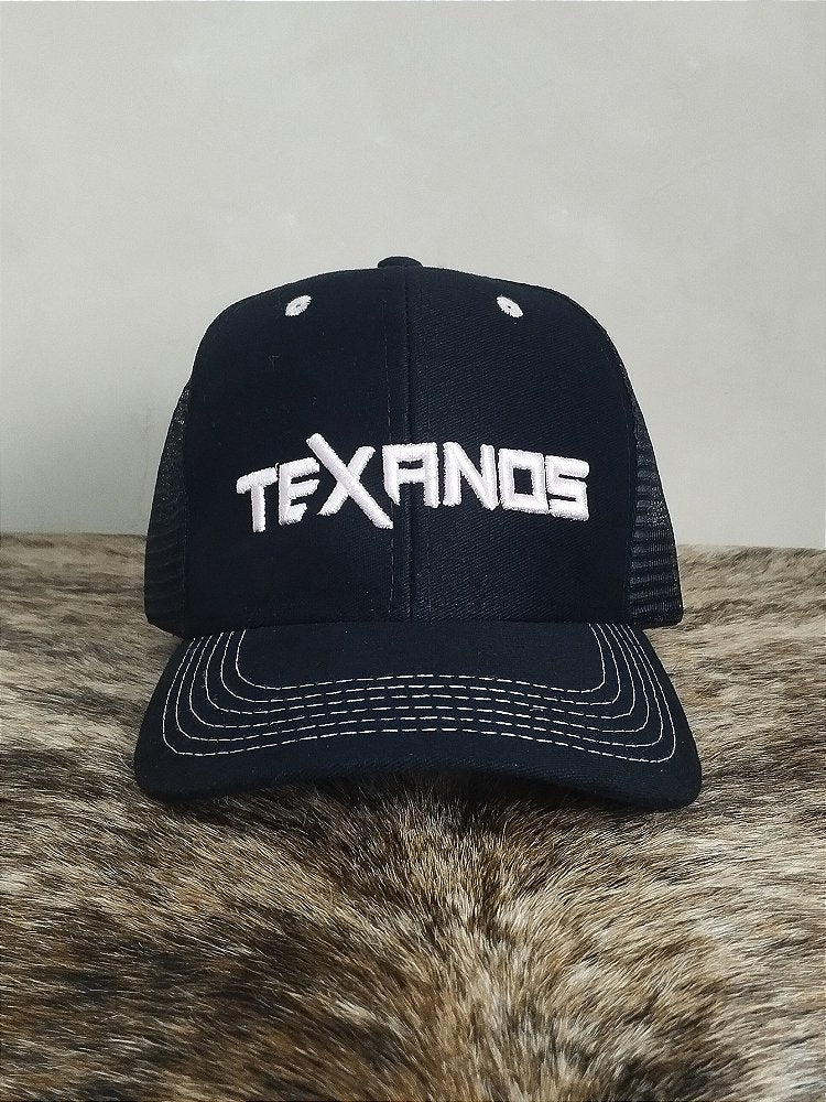 Boné Country Telinha Aba Curva Texanos Texas Agro Preto Rosa