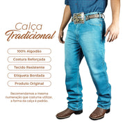 Calça Jeans Masculina 100% Algodão Tradicional Reta Texas Road