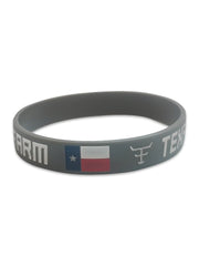 Pulseira Country Texas Farm Silicone Original Cinza e Branco