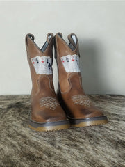 Bota Texana Masculina Couro Cano Alto Solado Jump Baralho