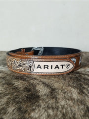 Cinto Ariat Marrom Country Bordado 100% Couro Legítimo Agro