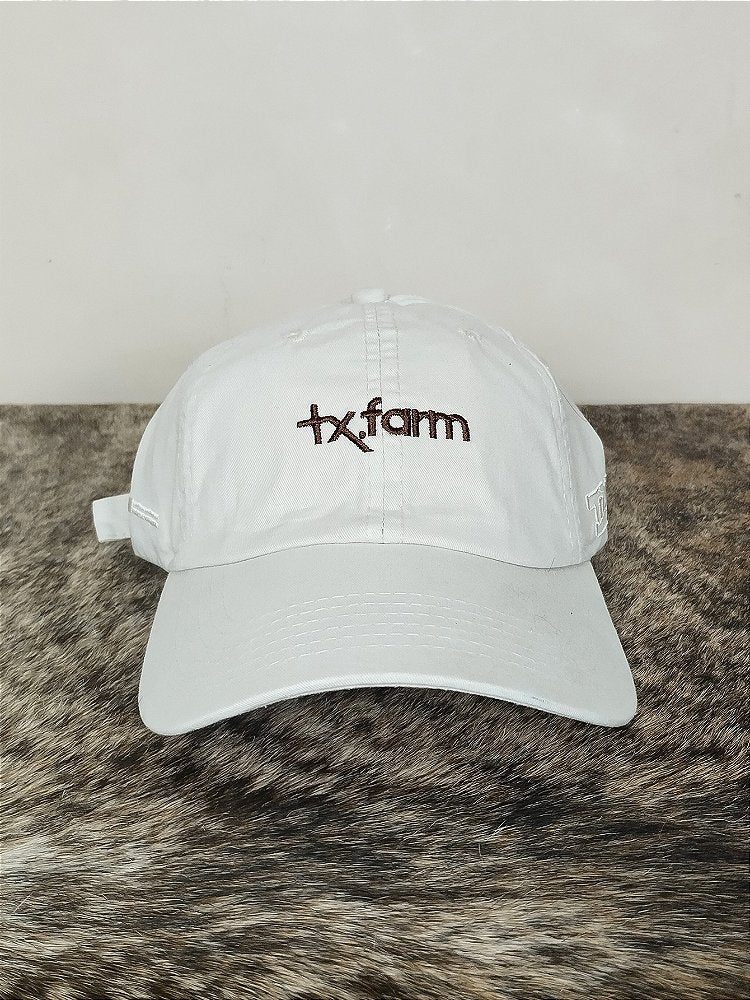 Boné Country Texas Farm Original Dad Hat Aba Curva Branco