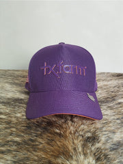Boné Country Tx Farm Original Logo Escrito Roxo