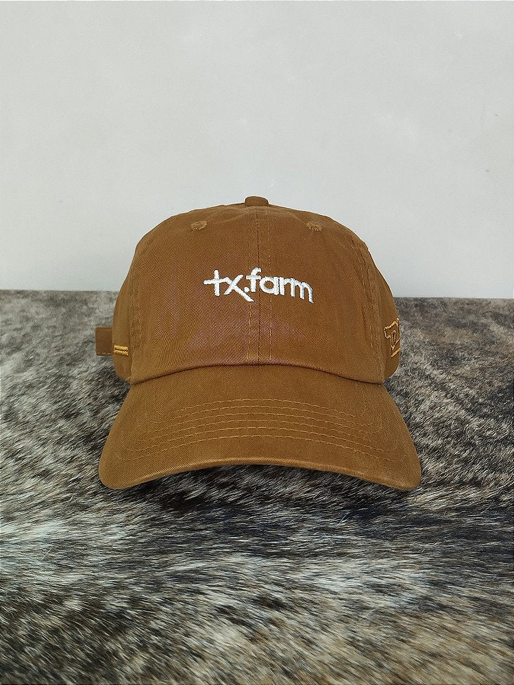 Boné Country Texas Farm Original Dad Hat Aba Curva Marrom
