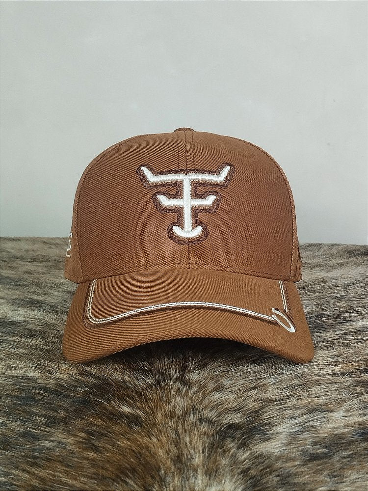 Boné Country Texas Farm Feminino Original Aba Curva Marrom