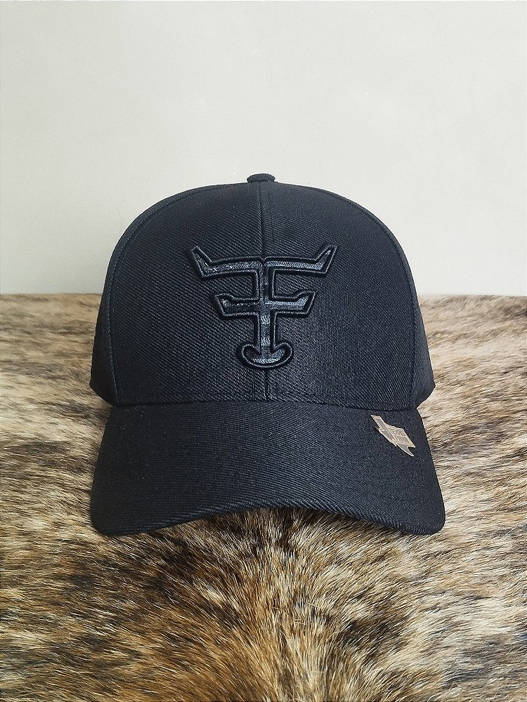 Boné Country Texas Farm Original Logo Camuflado Preto