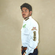 Camisa Country Masculina Bordada Manga Longa Cowboy Green Radade