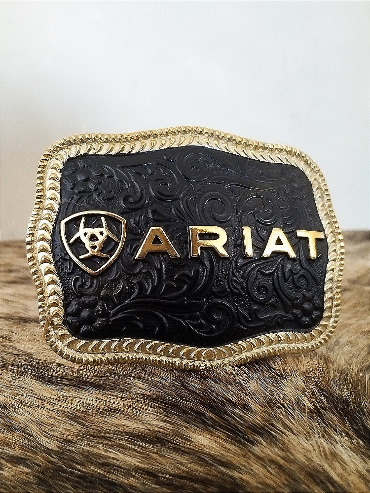 Fivela Ariat Country 11cm Western Premium Quadrado Preto