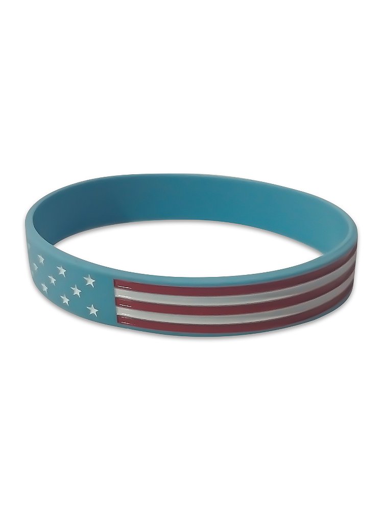 Pulseira Country Texas Farm Silicone Original Azul Claro