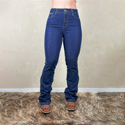 Calça Jeans Feminina Tradicional Com Elastano Cós Alto Pura Raça