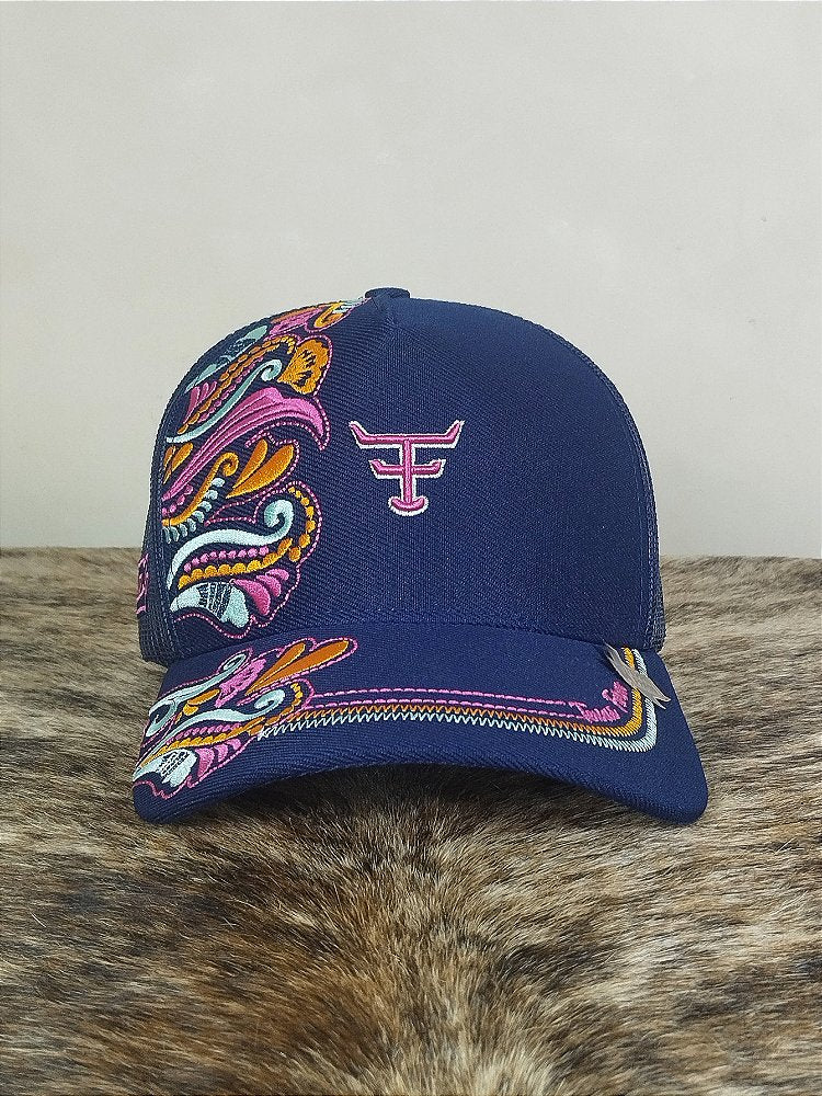Boné Country Texas Farm Feminino Original Aba Curva Colorido