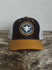 Boné Country Telinha Aba Curva Texanos Farm Texas Marrom